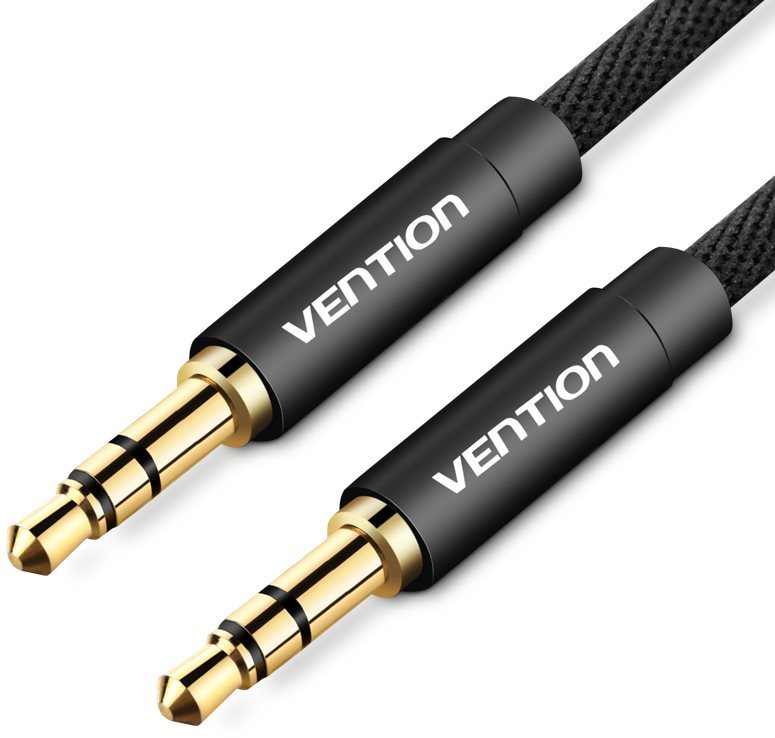 Vention Fabric Braided 3,5 mm Jack Male to Male Audio Cable 1,5 m Black Metal Type
