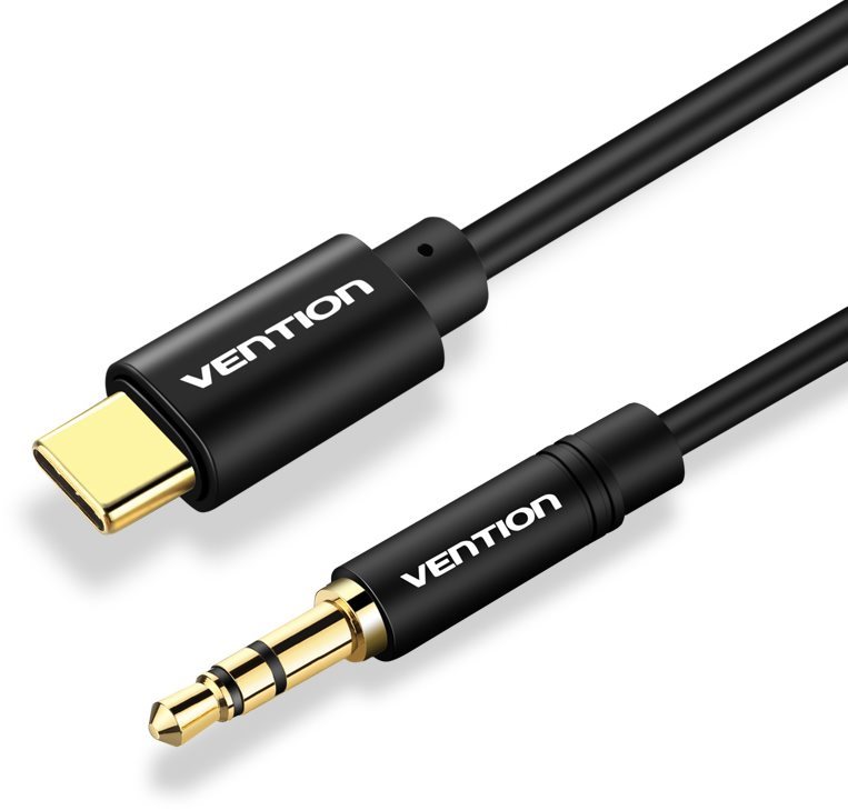 Vention Type-C (USB-C) to 3,5 mm Male Spring Audio Cable 1,5 m Black Metal Type