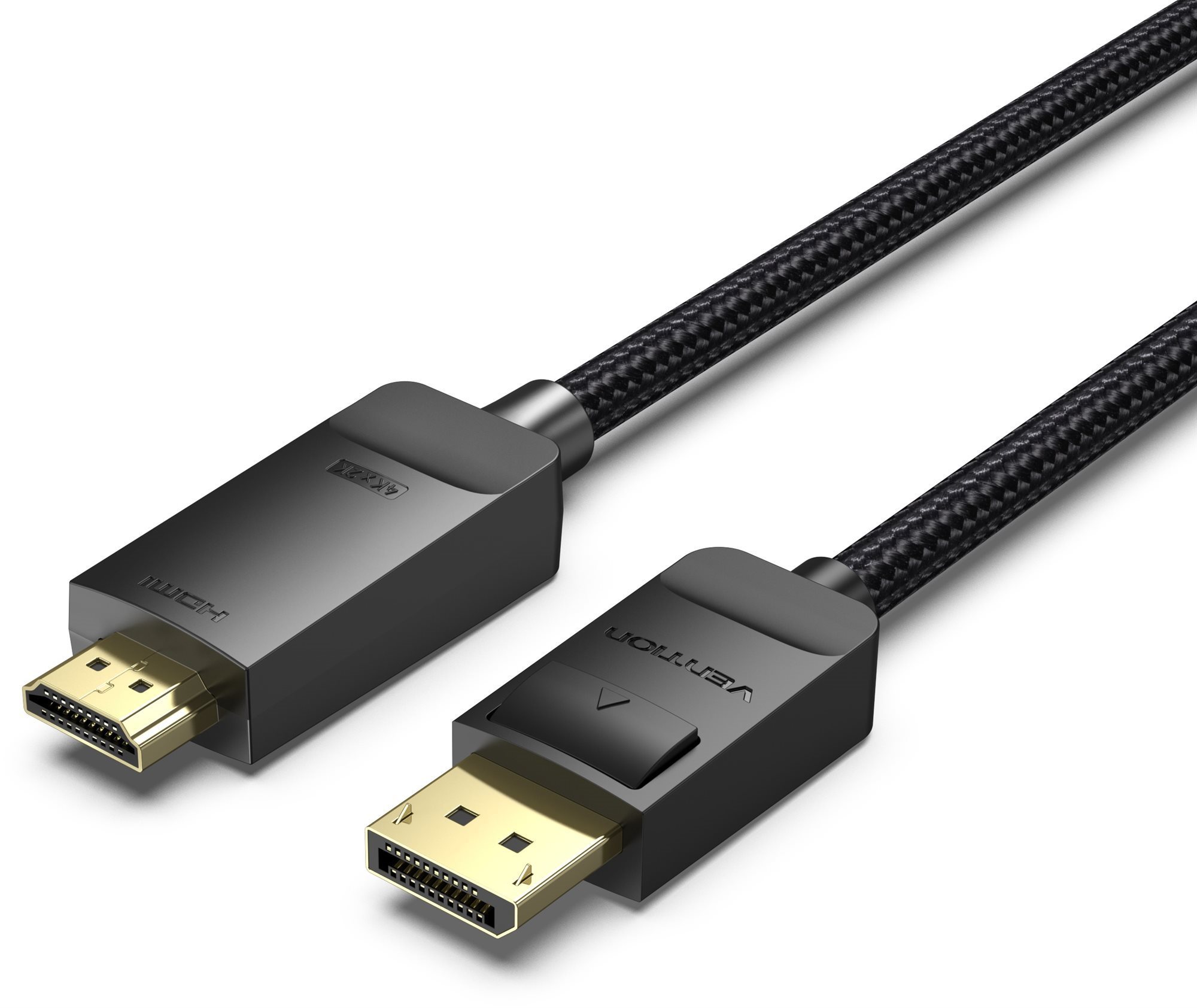 Vention Cotton Braided 4K DP (DisplayPort) to HDMI Cable 3 m Black