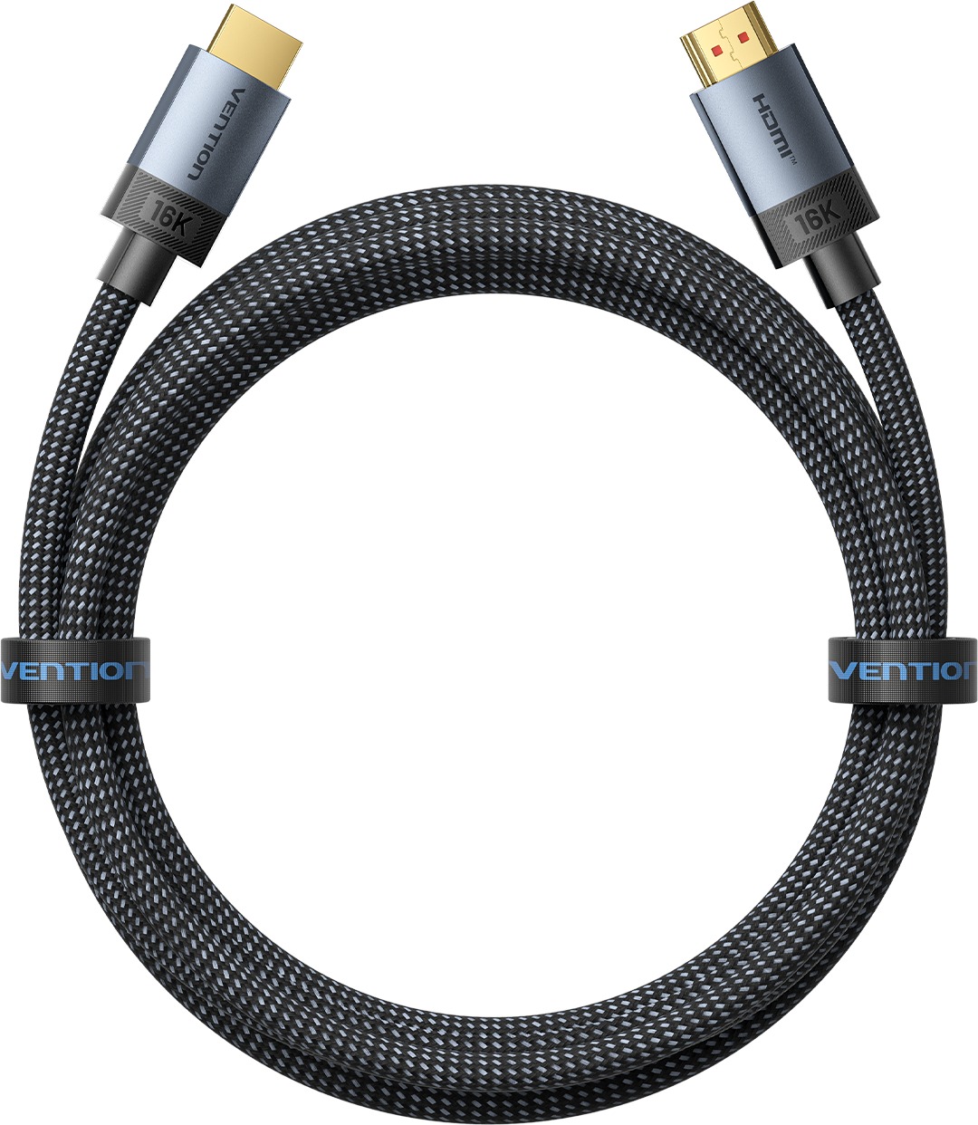 Vention Fabric Braided HDMI-A Male to Male HD Cable 16K 1,5 m Gray