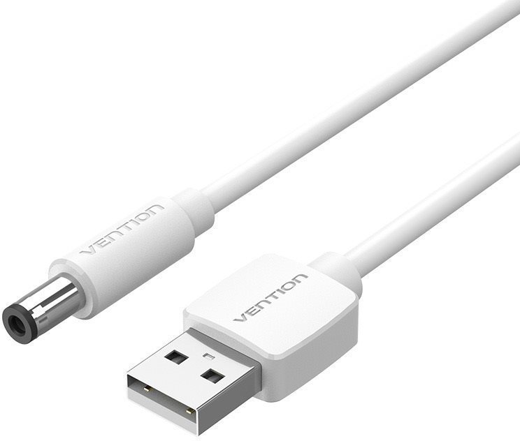 Vention USB to DC 5,5 mm Power Cord 1 m White Tuning Fork Type