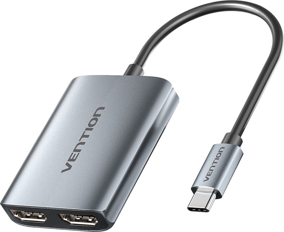 Vention USB-C to Dual HDMI MST Adaptér 0.15M Gray Aluminum Alloy Type