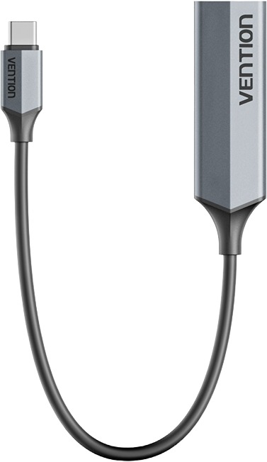 Vention USB-C Male to USB-A Female/PD Power Supply Adapter 0.15M Gray Aluminum Alloy Type