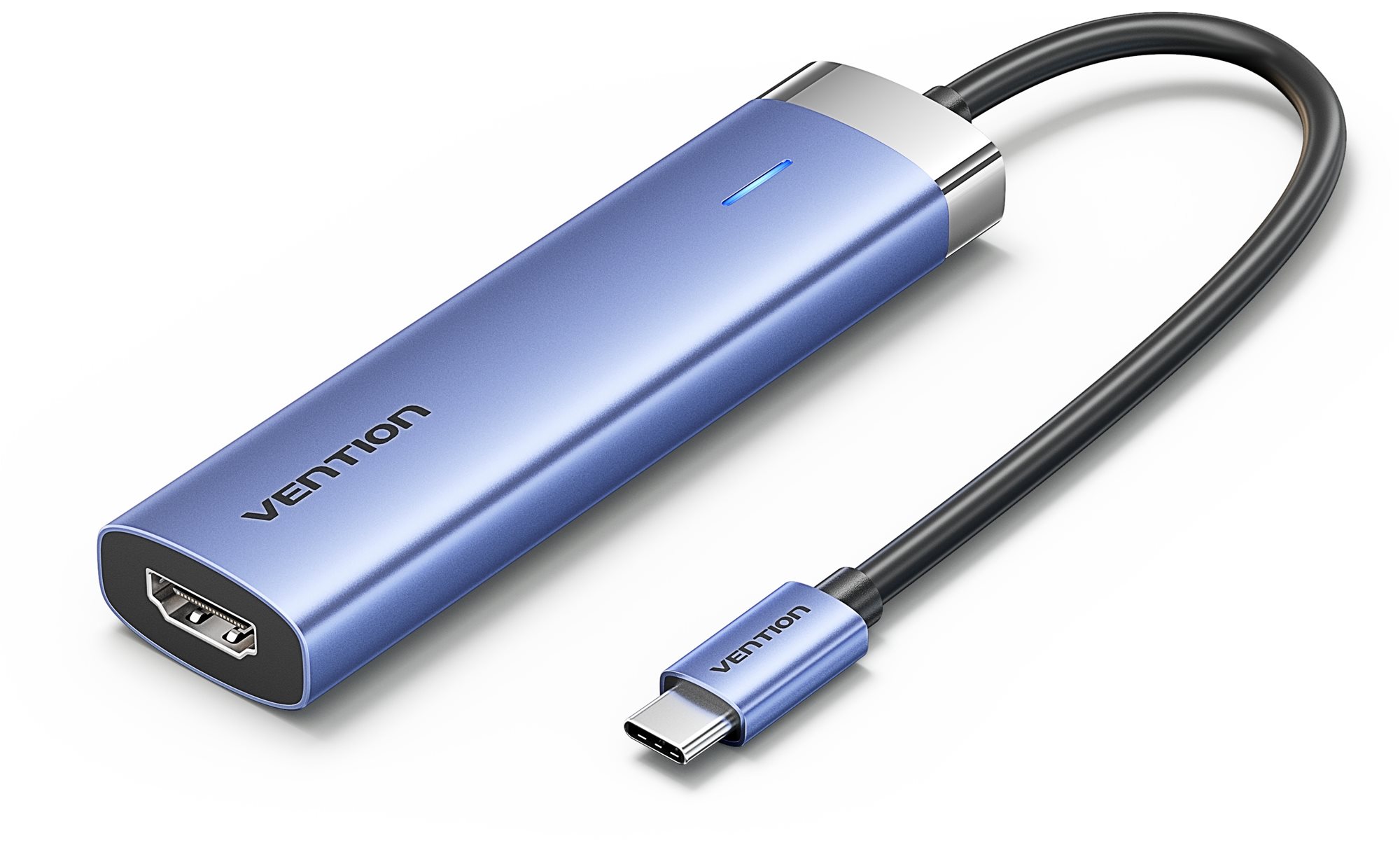 Vention USB-C to HDMI/USB 3.0 × 3/PD Docking Station 0.15M Blue Aluminum Alloy Type