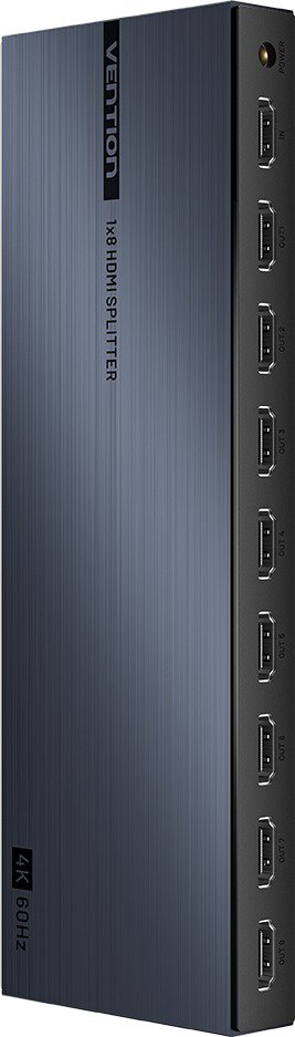 Vention 1-In & 8-Out HDMI Splitter 4K@60Hz Black Aluminum Alloy Type EU Standard