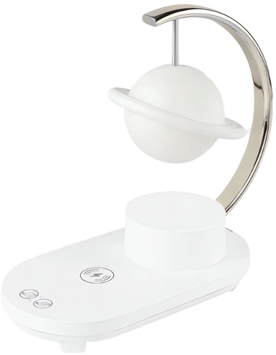 VERK 12368 Lampička s bluetooth reproduktorom, RGB osvetlením a bezdrôtovým nabíjaním, Saturn