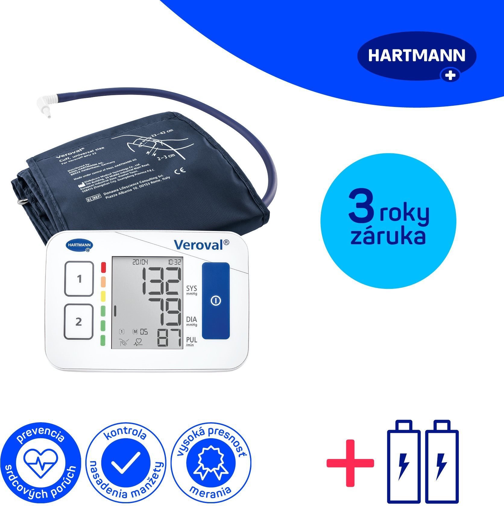 HARTMANN Veroval Compact záruka 3 roky
