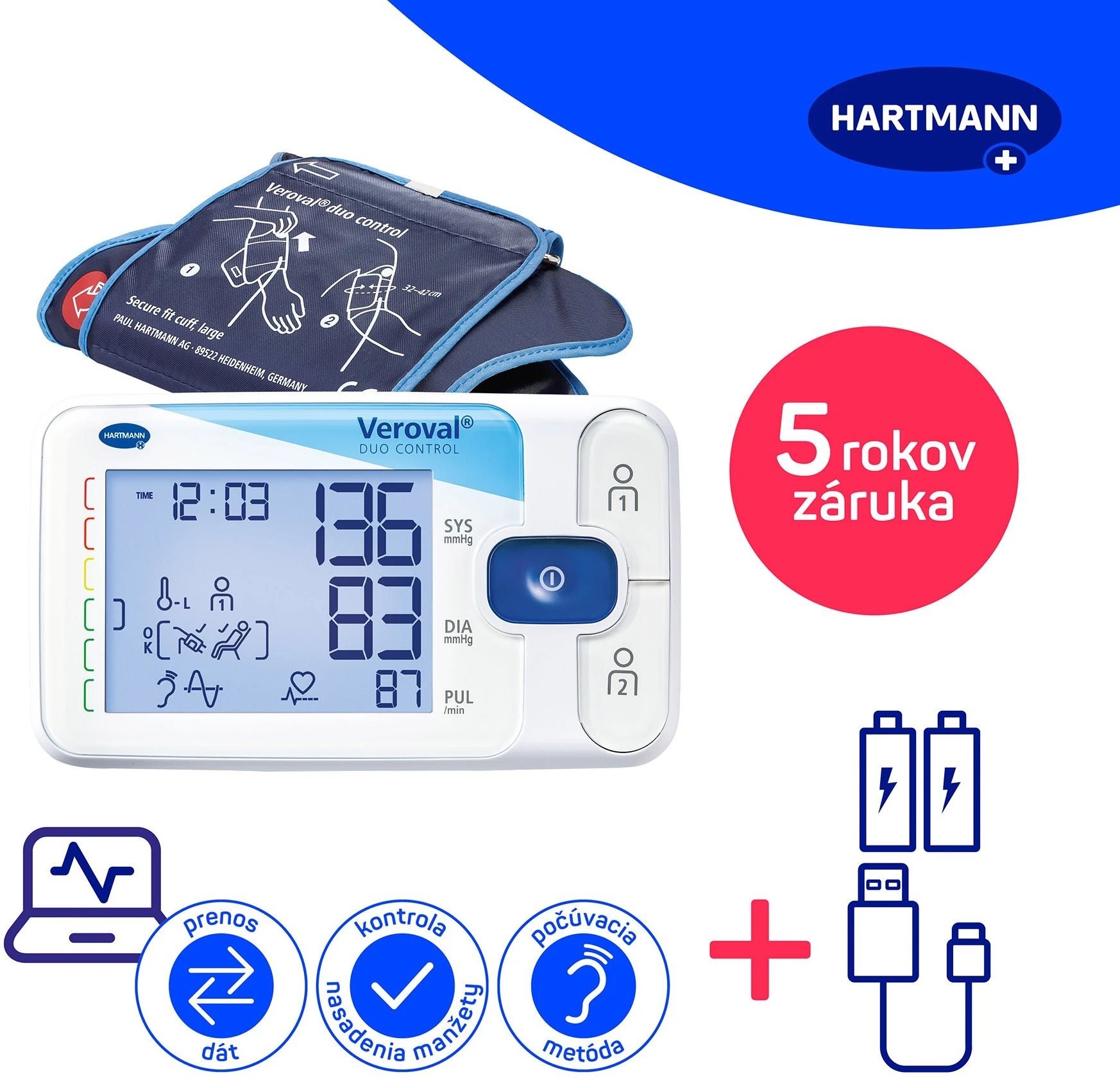 HARTMANN Veroval Duo control, Bluetooth