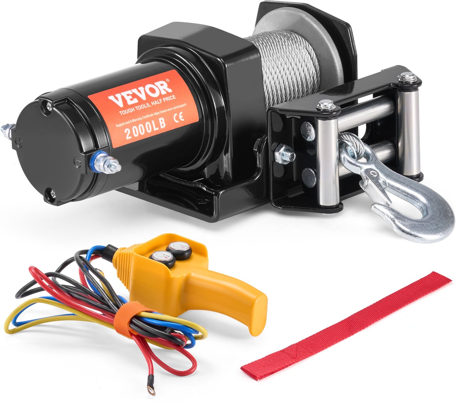 Vevor Elektrický navijak na auto s oceľovým lanom 910 kg