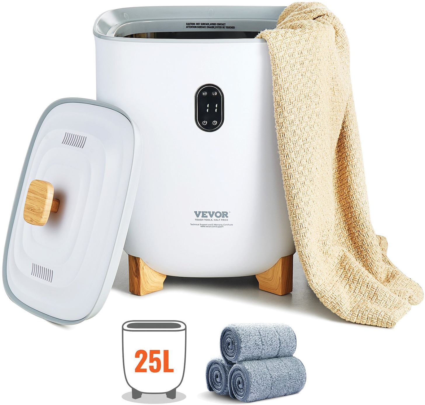 VEVOR Ohrievač uterákov 25 l biely