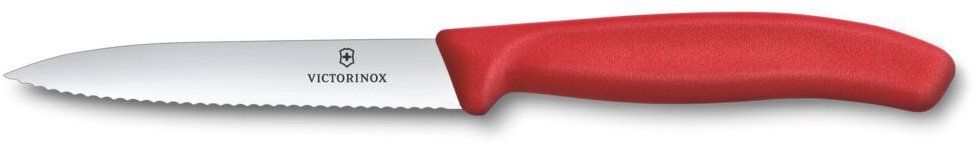 Victorinox Nôž na zeleninu vlnité ostrie Swiss Classic 10 cm červený