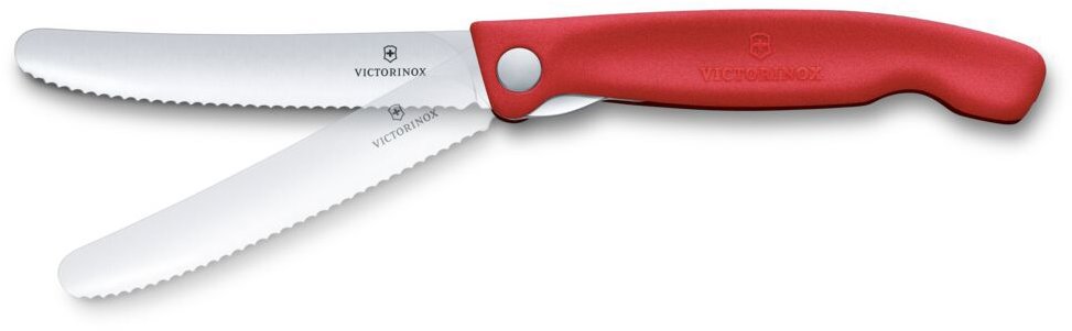 Victorinox Skladací desiatový nôž Swiss Classic, vlnité ostrie červený