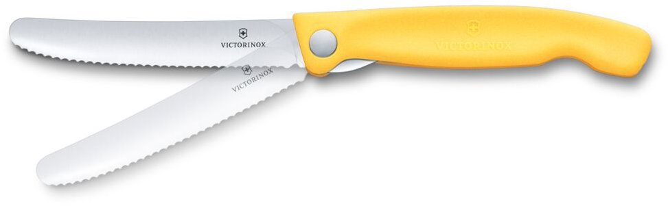 Victorinox Skladací desiatový nôž Swiss Classic, vlnité ostrie žltý