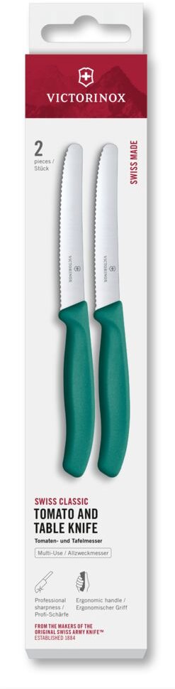 Victorinox Olovrantový nôž Swiss Classic, vlnkované ostrie zelený 2 ks