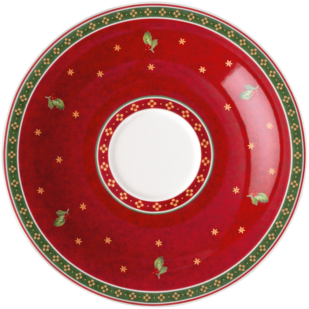 Villeroy & Boch Vánoční podšálek k šálku na bílou kávu Toy's Delight Specials, červený