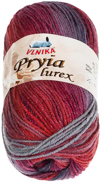 BELLATEX Priadza Pryia lurex 100 g - 326 vínová, šedá