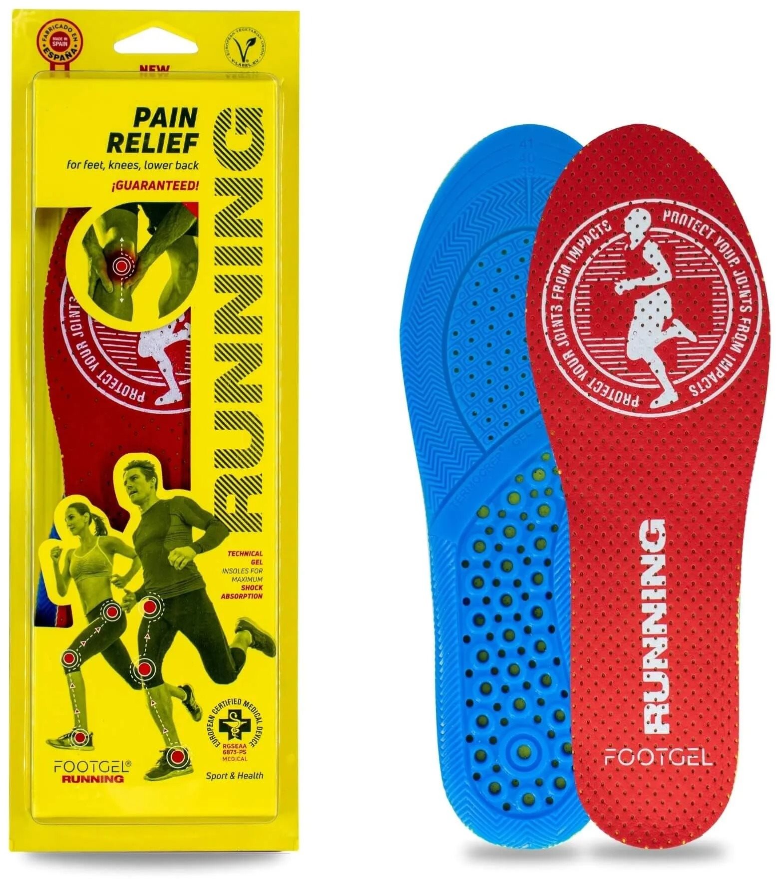 Footgel Gélové vložky do topánok RUNNING s vôňou eukalyptus, veľkosť 39-42