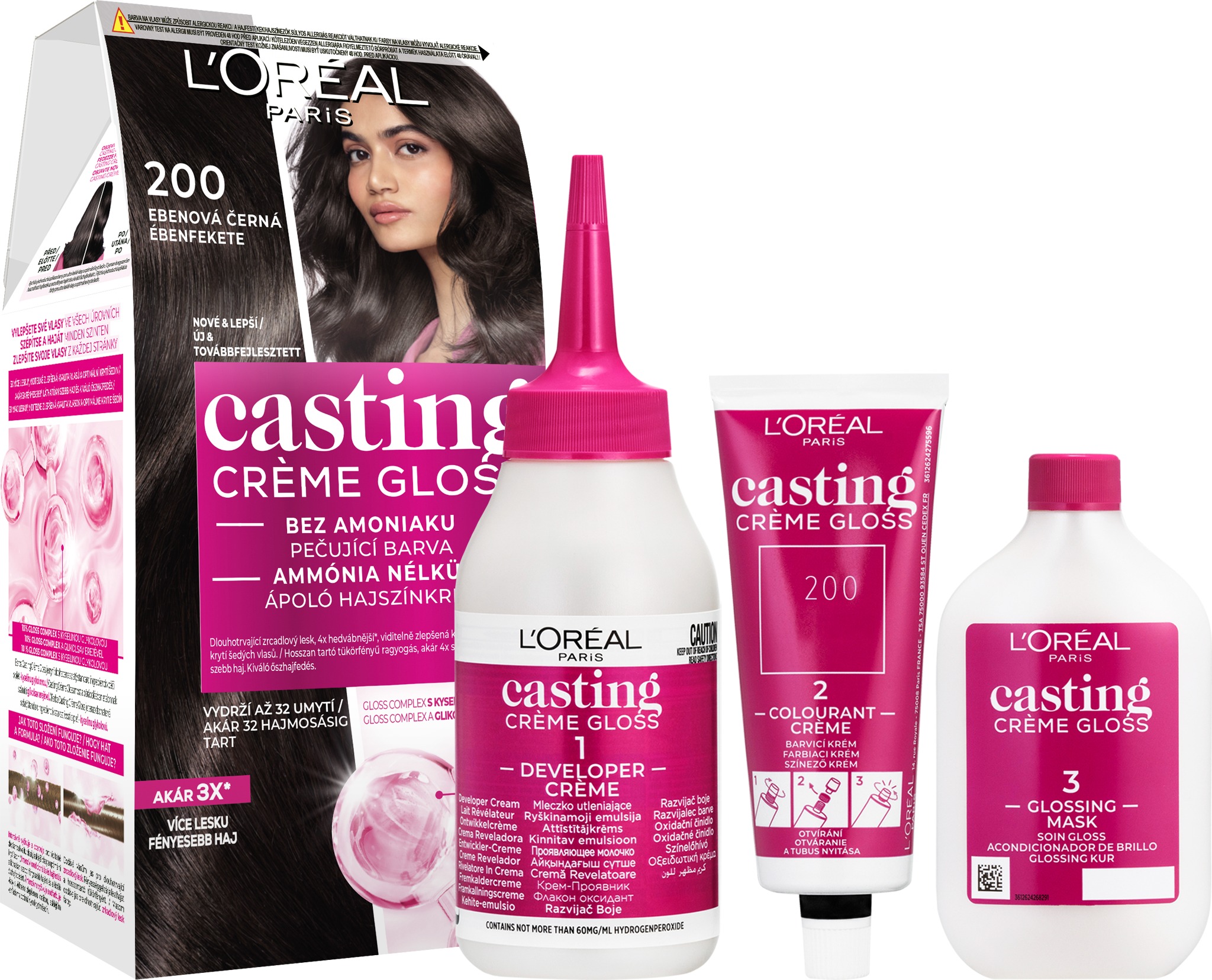 L'ORÉAL CASTING Creme Gloss 200 ebenová čierna
