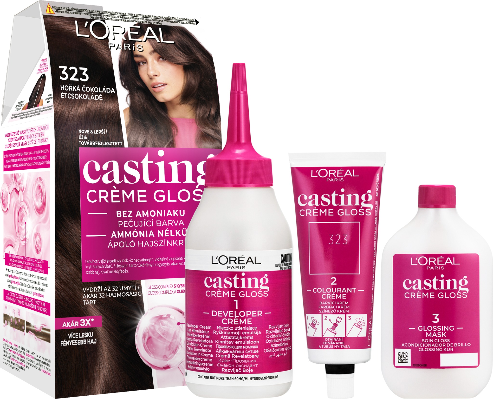 L'ORÉAL CASTING Creme Gloss 323 Horká čokoláda