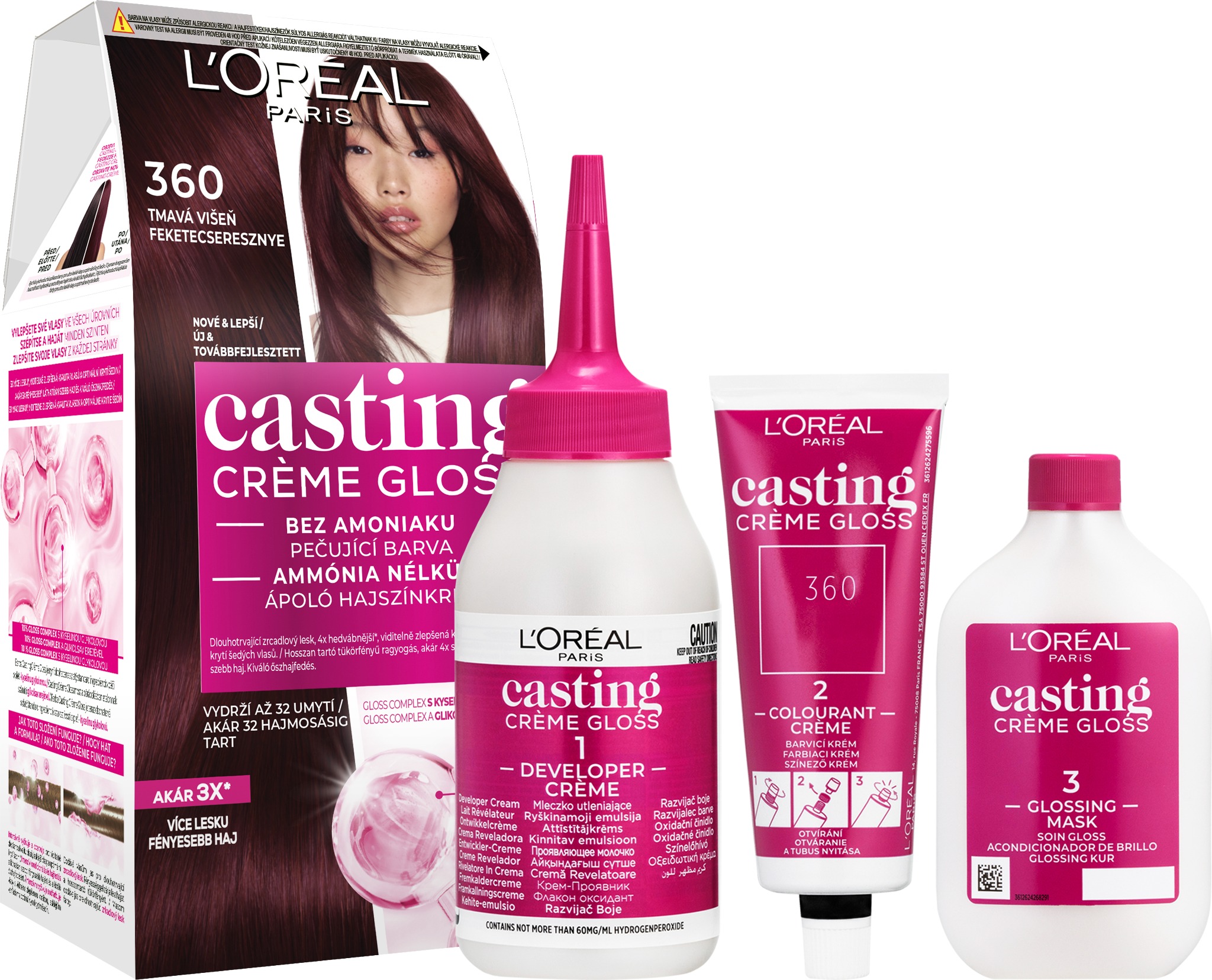 L'ORÉAL CASTING Creme Gloss 360 Tmavá višňa