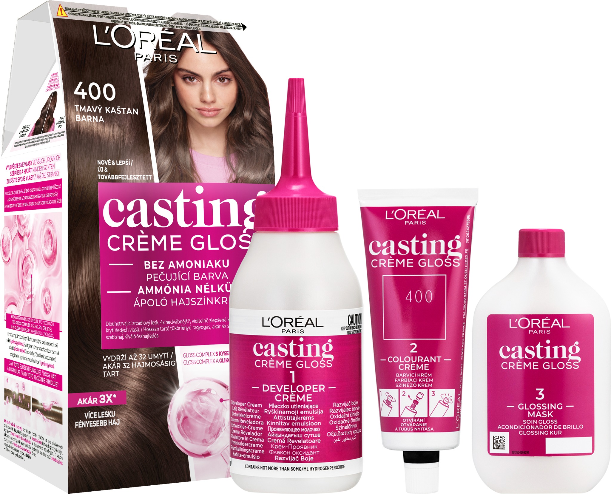 ĽORÉAL CASTING Creme Gloss 400 Tmavý gaštan