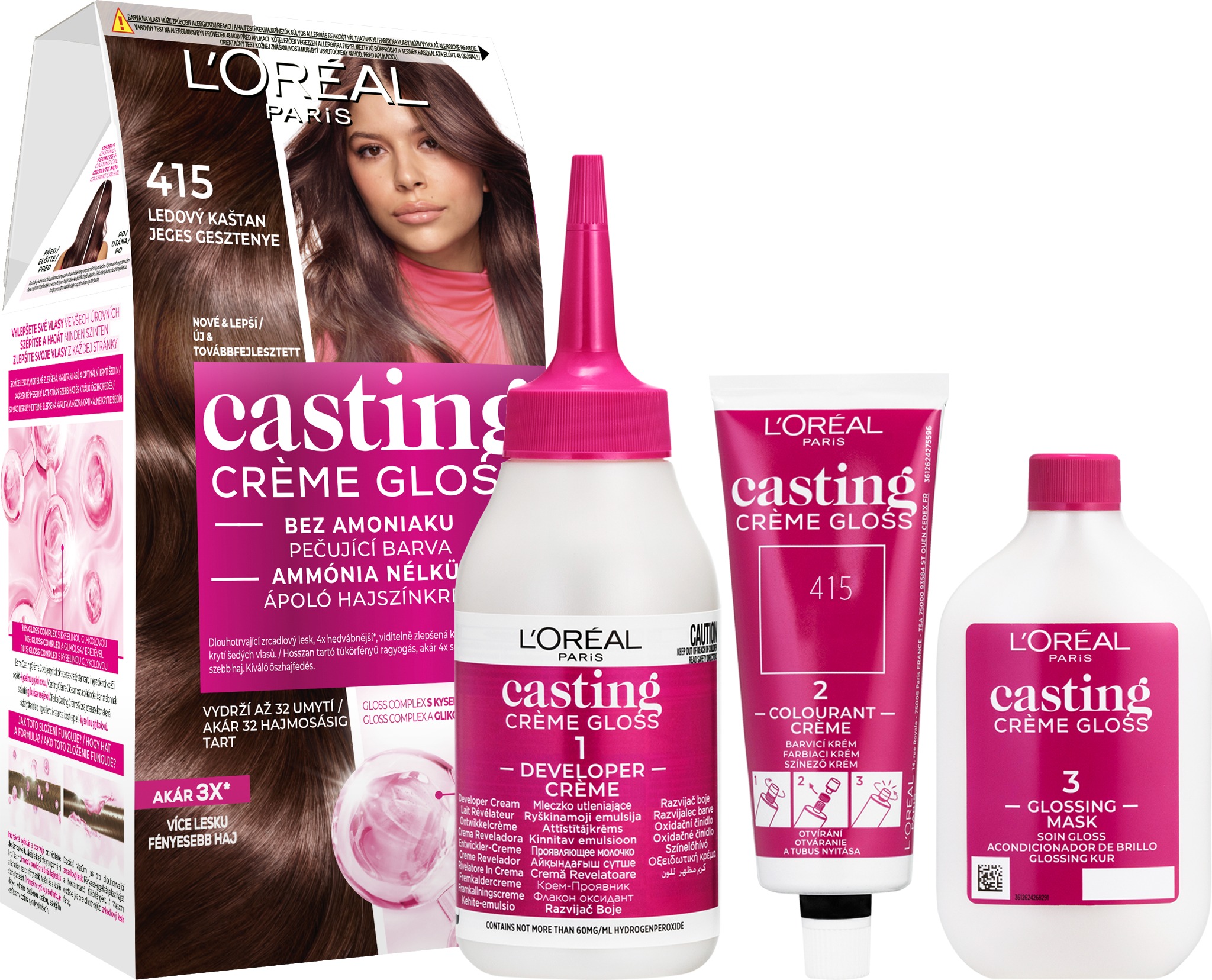 L'ORÉAL CASTING Creme Gloss 415 Ľadový gaštan