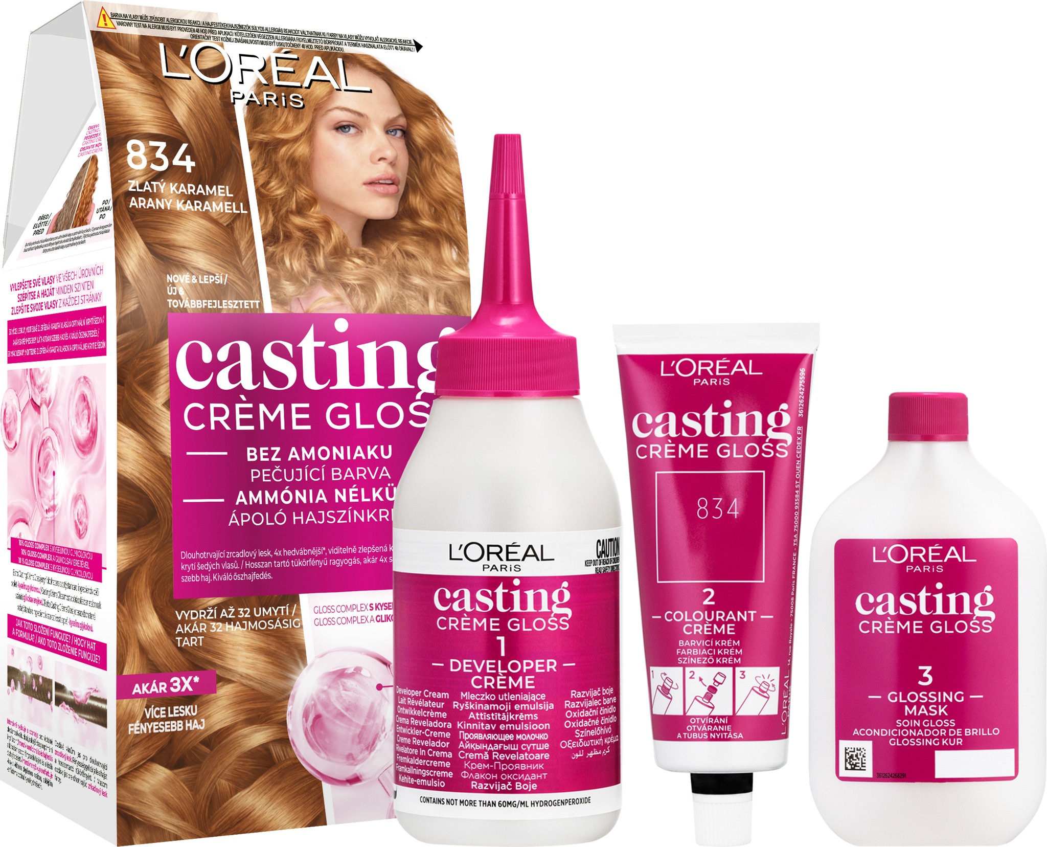 L'ORÉAL Casting Creme Gloss 834, zlatý karamel