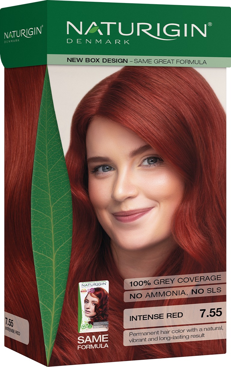 Prírodná tmavá blond farba na vlasy s intenzívnym červeným odleskom – NATURIGIN Intense Red 7.55