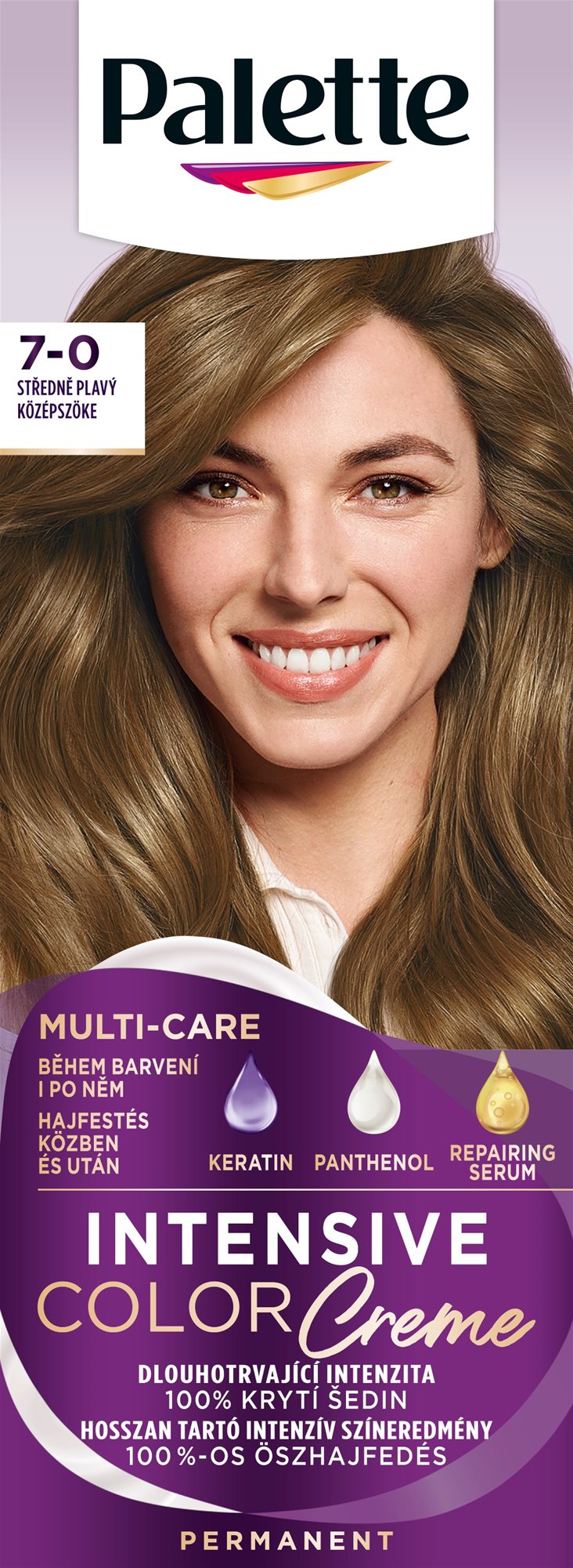 SCHWARZKOPF PALETTE Intensive Color Cream 7-0 (N6), stredne plavá
