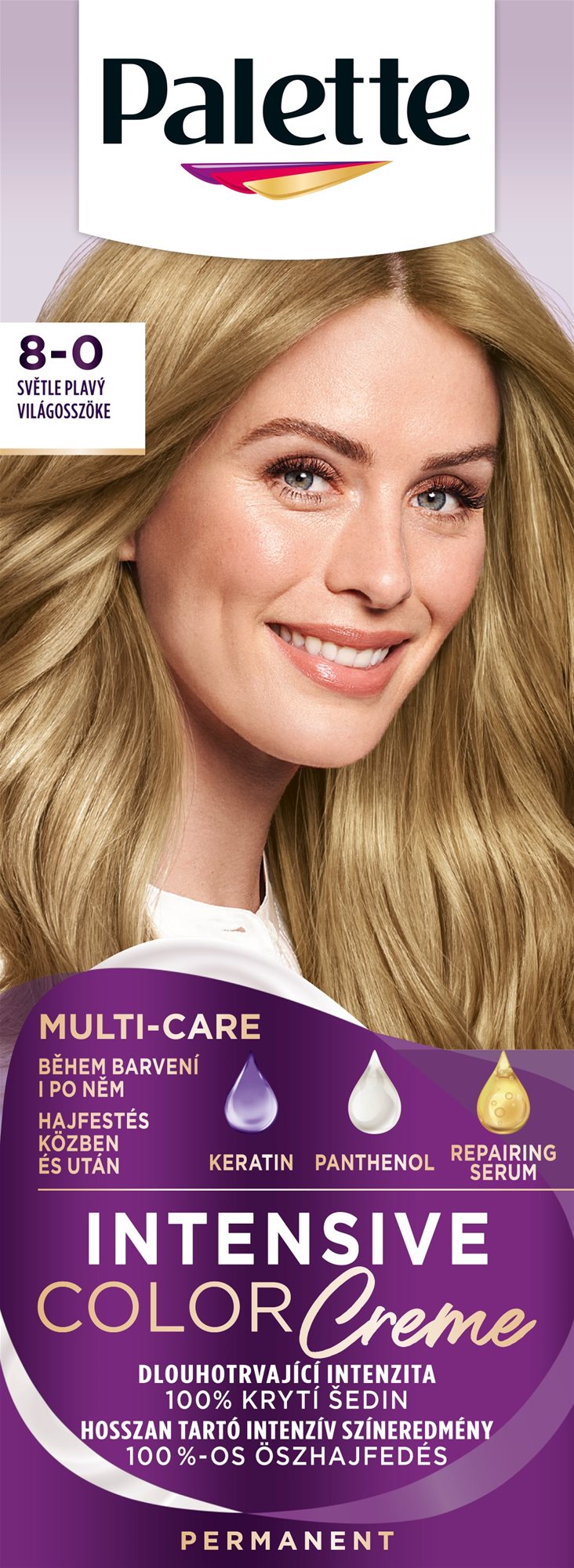 SCHWARZKOPF PALETTE Intensive Color Cream 8-0 (N7), svetloplavá