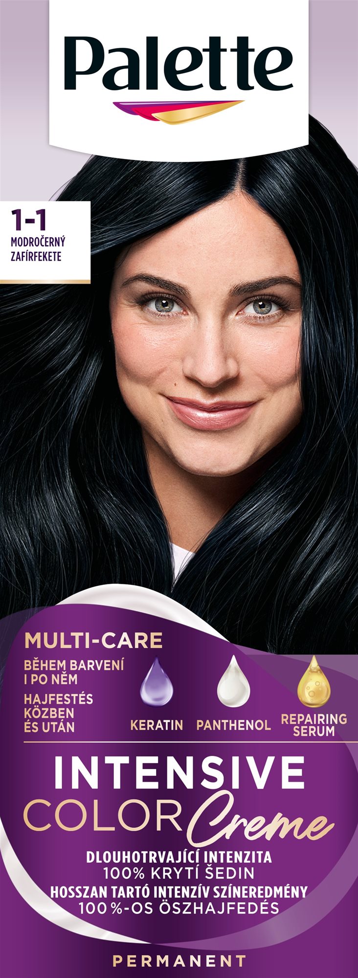 SCHWARZKOPF PALETTE Intensive Color Cream 1-1 (C1), modročierna
