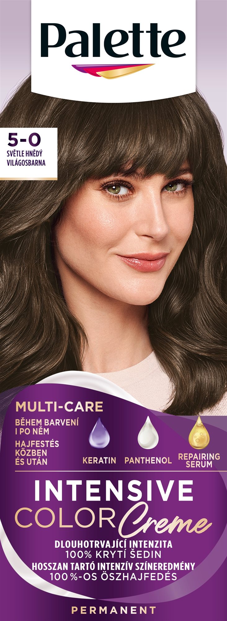 SCHWARZKOPF PALETTE Intensive Color Cream 5-0 (N4), svetlohnedá