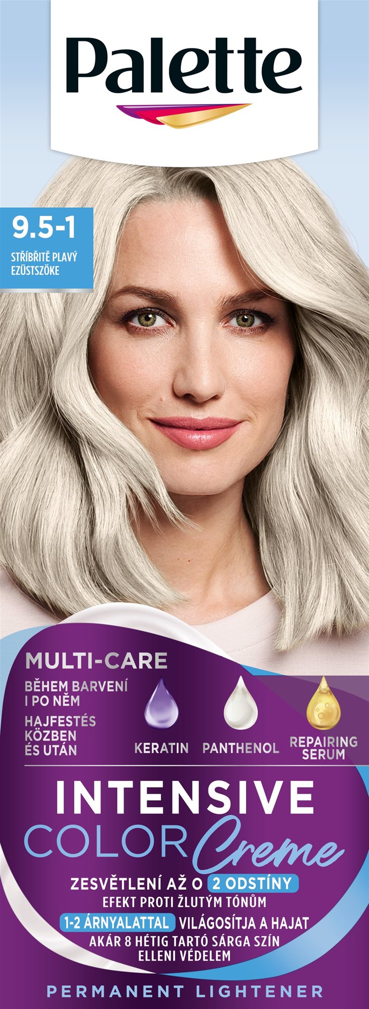 SCHWARZKOPF PALETTE Intensive Color Cream 9,5-1 (C9) Striebristo plavý