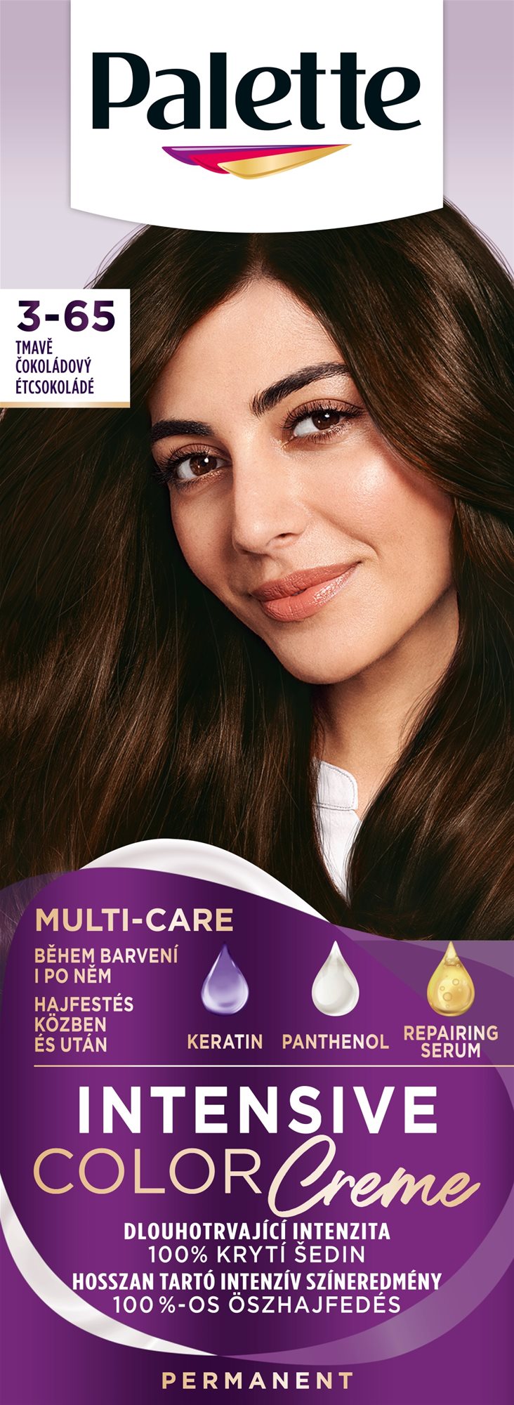 SCHWARZKOPF PALETTE Intensive Color Cream 3-65 (W2), tmavočokoládová