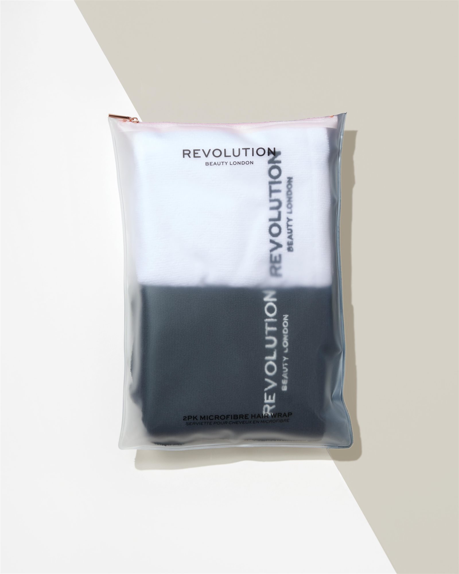 REVOLUTION HAIRCARE 2 pack Plain Microfibre Hair Wraps – Black/White