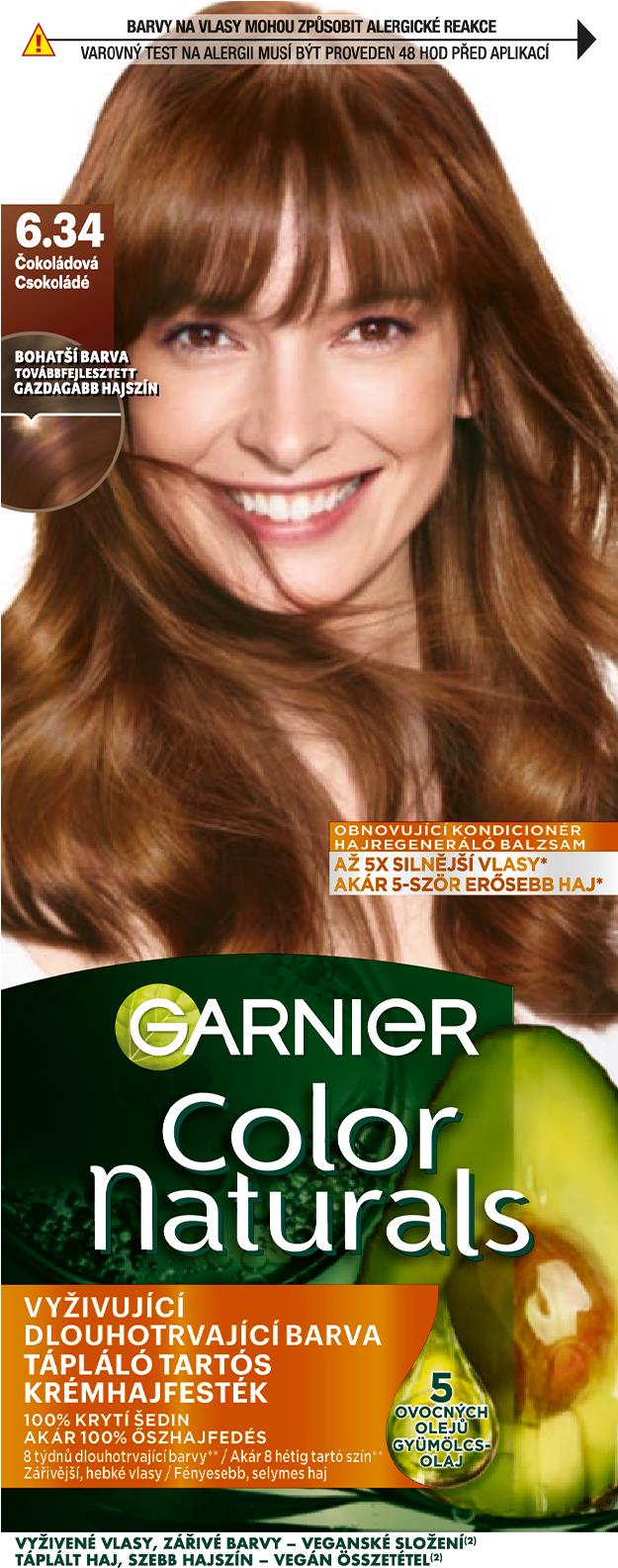 GARNIER Color Naturals permanentná farba na vlasy 6,34 Čokoládová, 60 + 40 + 12 ml
