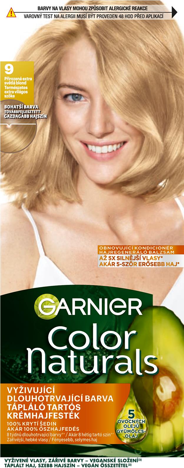 GARNIER Color Naturals permanentná farba na vlasy 9 Prirodzená extra svetlá blond, 60 + 40 + 12 ml