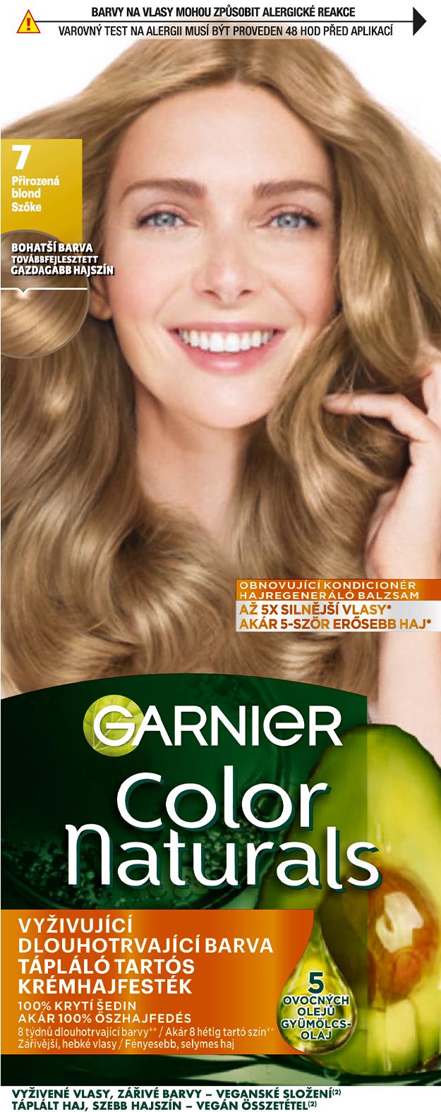 GARNIER Color Naturals permanentná farba na vlasy 7 Prirodzená blond, 60 + 40 + 12 ml