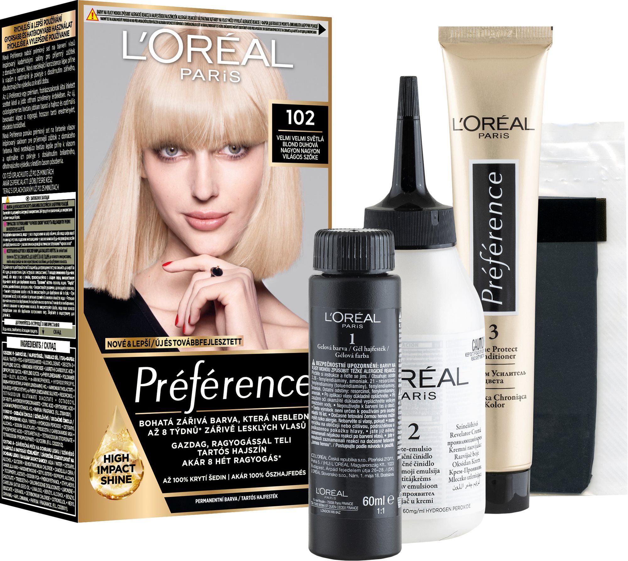 L'ORÉAL PARIS Préférence102 Veľmi svetlá blond dúhová