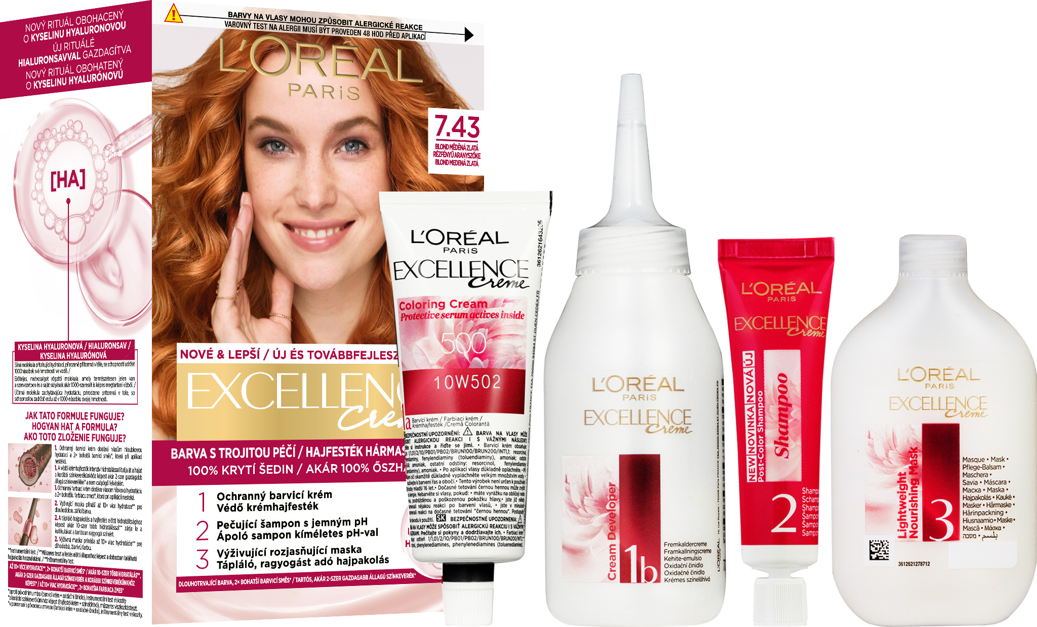 L'ORÉAL PARIS EXCELLENCE Creme 7.43 Blond medená zlatá