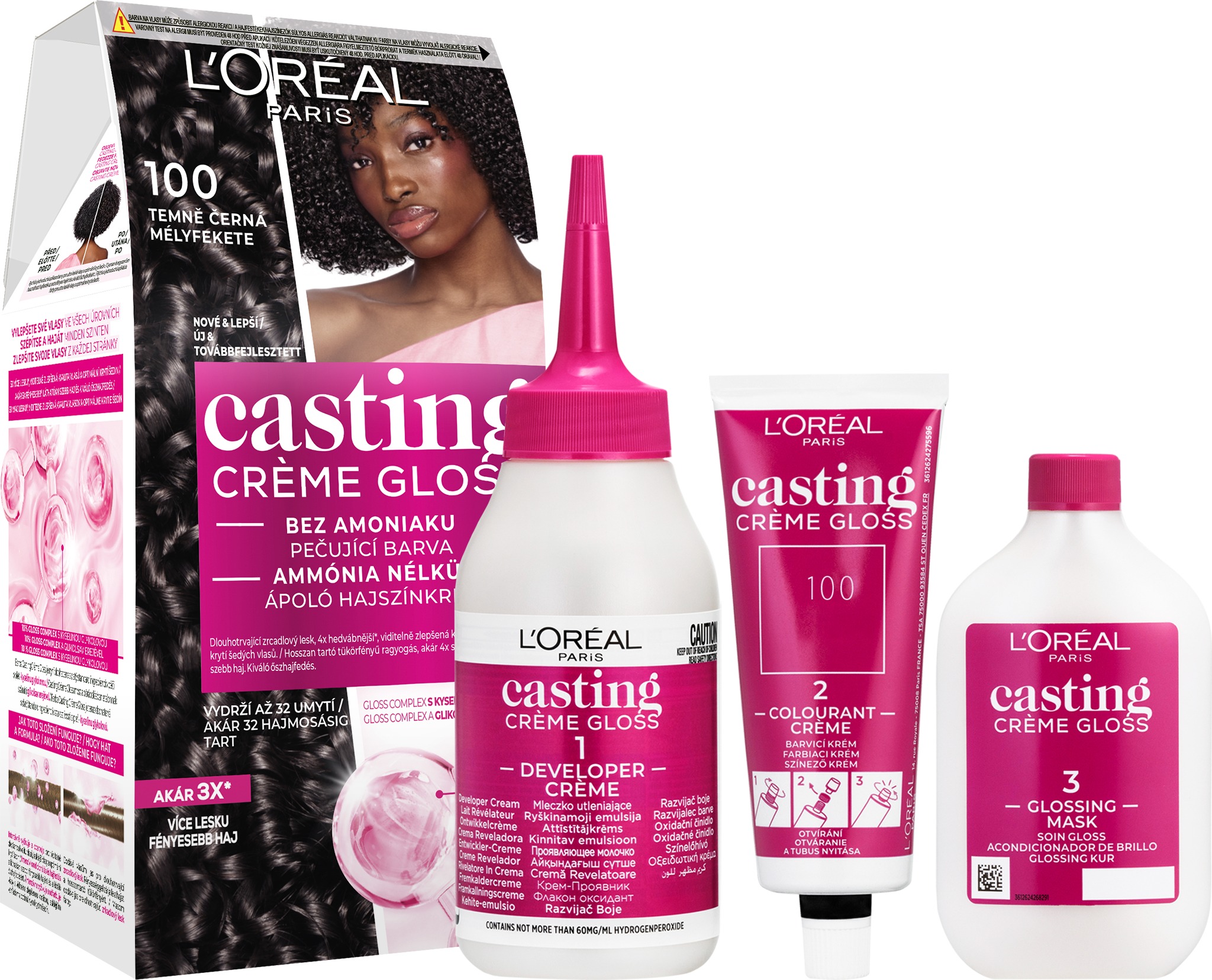 L'ORÉAL PARIS Casting Creme Gloss 100 Temne čierna