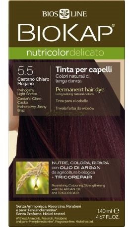 BIOKAP Nutricolor Delicato Mahogany Light Brown Gentle Dye 5.50 140 ml