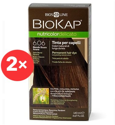 BIOKAP Nutricolor Delicato Dark Blond Havana Gentle Dye 6.06 (2× 140 ml)