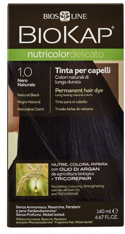 BIOKAP Nutricolor Delicato 1.00 Natural Black Gentle Dye 140 ml