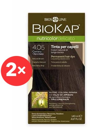 BIOKAP Nutricolor Delicato Natural light Chestnut Gentle Dye 5.0 (2× 140 ml)