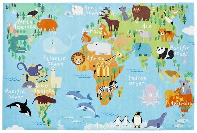 Detský koberec Torino Kids World map 80 × 120 cm