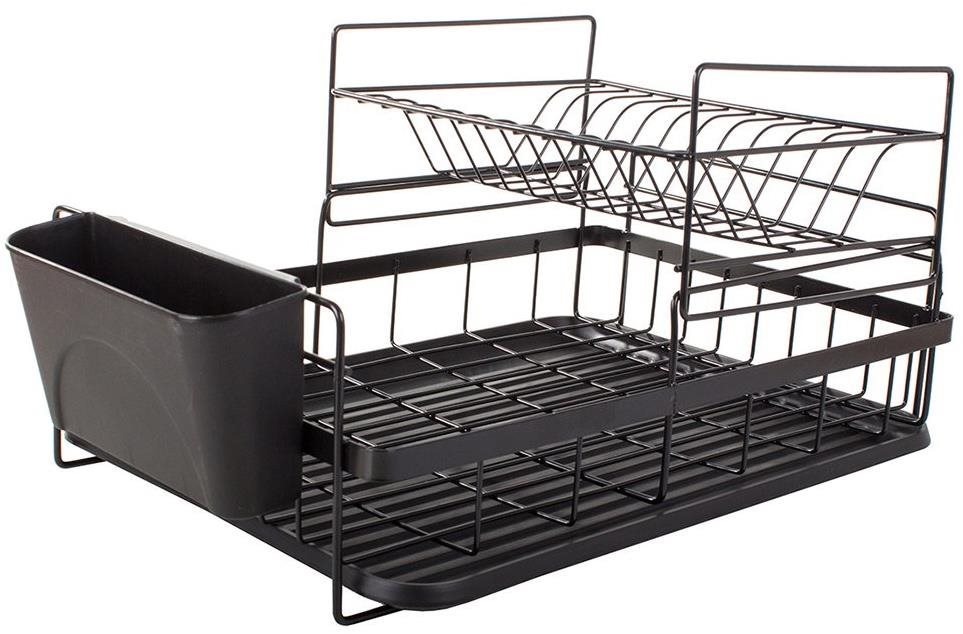 Verk 07121 Dvojúrovňový odkvapkávač na riad čierny