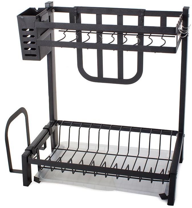 Verk 07127 Kuchynský organizér s odkvapkávacou miskou čierny