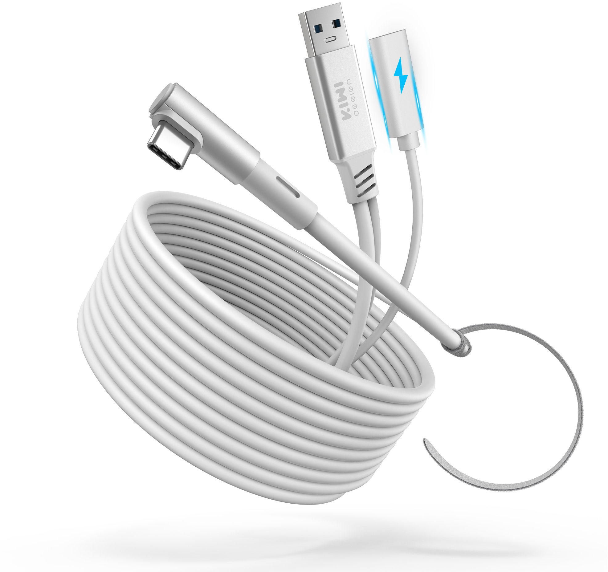 Kiwi Design 5M Link Cable with charing, white for Meta Quest/Pico