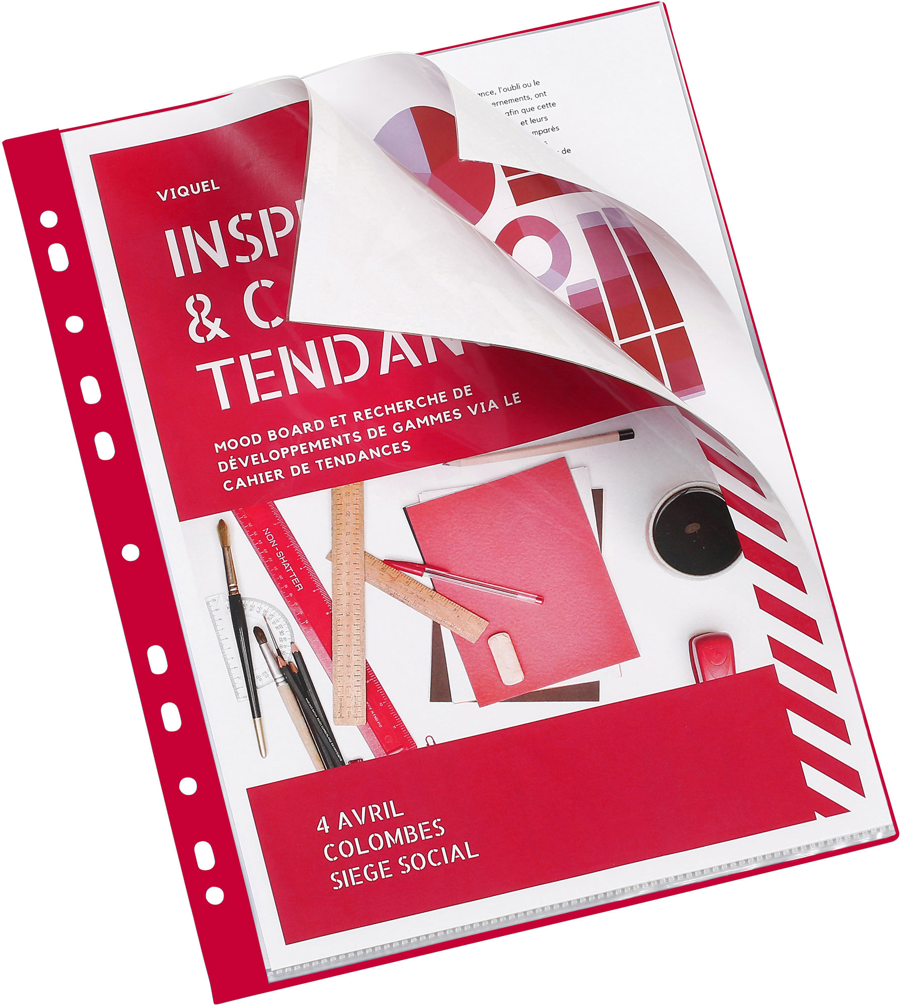 VIQUEL závesná prospektová kniha 20 vreciek, červená